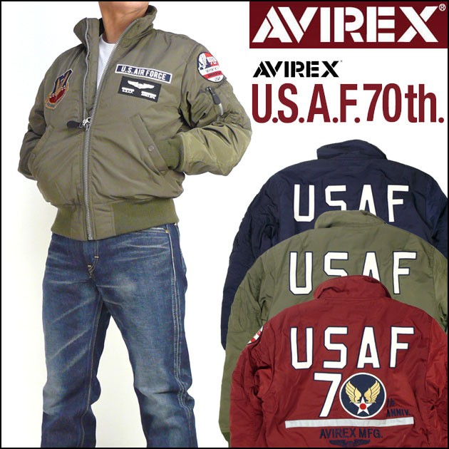 AVIREX アビレックス メンズ アメリカ空軍70周年記念モデル TYPE MA-1 フライトジャケット USAF 70th ANNIVERSARY  6172140 送料無料