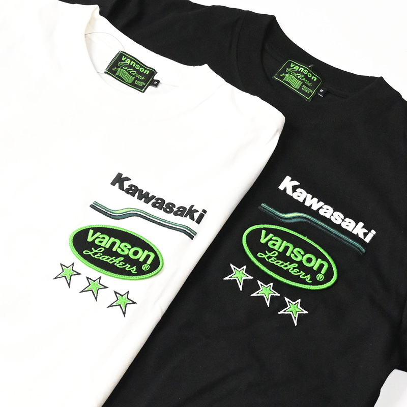 VANSON（バンソン） VANSON x KAWASAKI x カワサキ コラボ 半袖 T