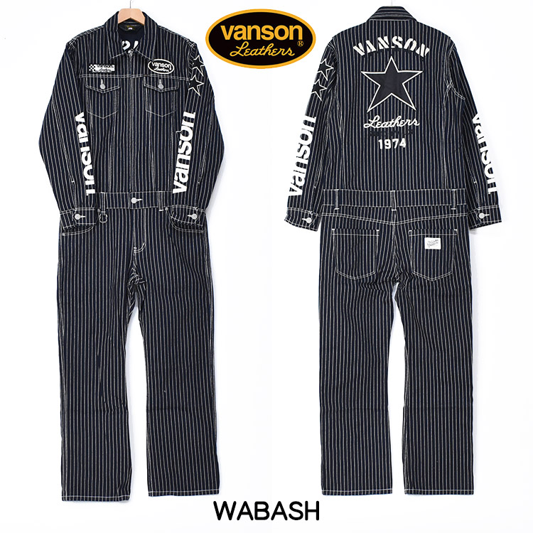 VANSON バンソン デニム オールインワン ALL IN ONE カバーオール ツナギ ワンスター 刺繍 メンズ NVAO-2401｜sanshin｜04