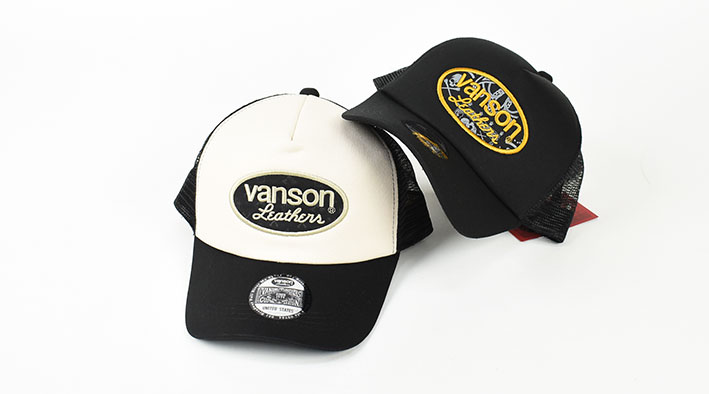 新品未使用バンソンvanson デザインCAP VANSON（バンソン） キャップ 刺繍 メッシュキャップ OVAL LOGO 帽子
