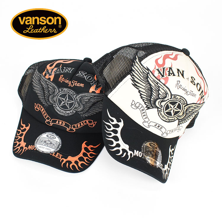 VANSON（バンソン） 刺繍 メッシュキャップ FLYING STAR 帽子 メンズ