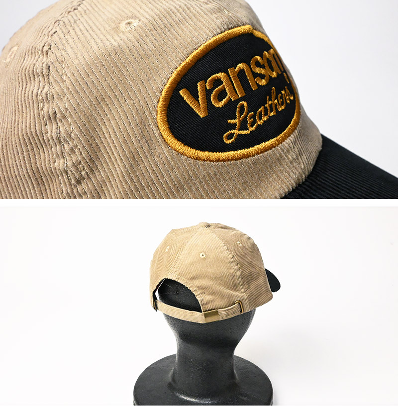 VANSON（バンソン） 刺繍 コーデュロイ キャップ OVAL LOGO オーバル