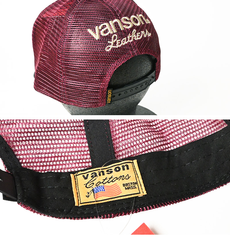 VANSON（バンソン） 刺繍 メッシュキャップ TRIPLE STARS トリプル