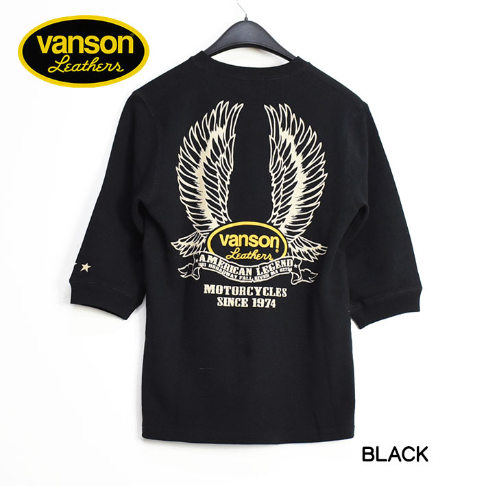 VANSON バンソン 6分袖 Tシャツ FLYING OVAL LOGO フライング