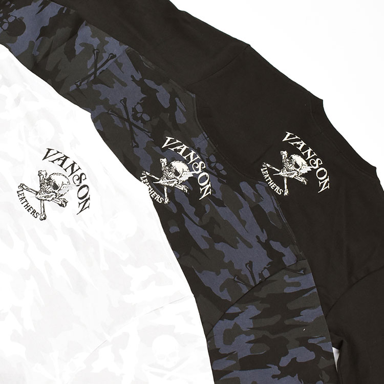 VANSON（バンソン） 長袖Tシャツ CROSS BONE SKULL クロスボーン