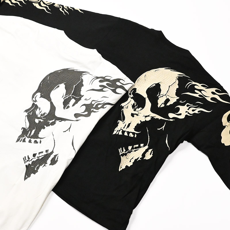 VANSON（バンソン） 長袖Tシャツ SKULL スカル ロンT 刺繍 プリント