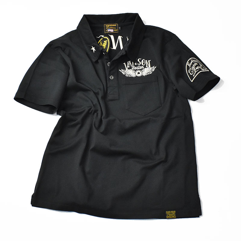 VANSON（バンソン） 半袖ポロシャツ FLYING STAR フライングスター