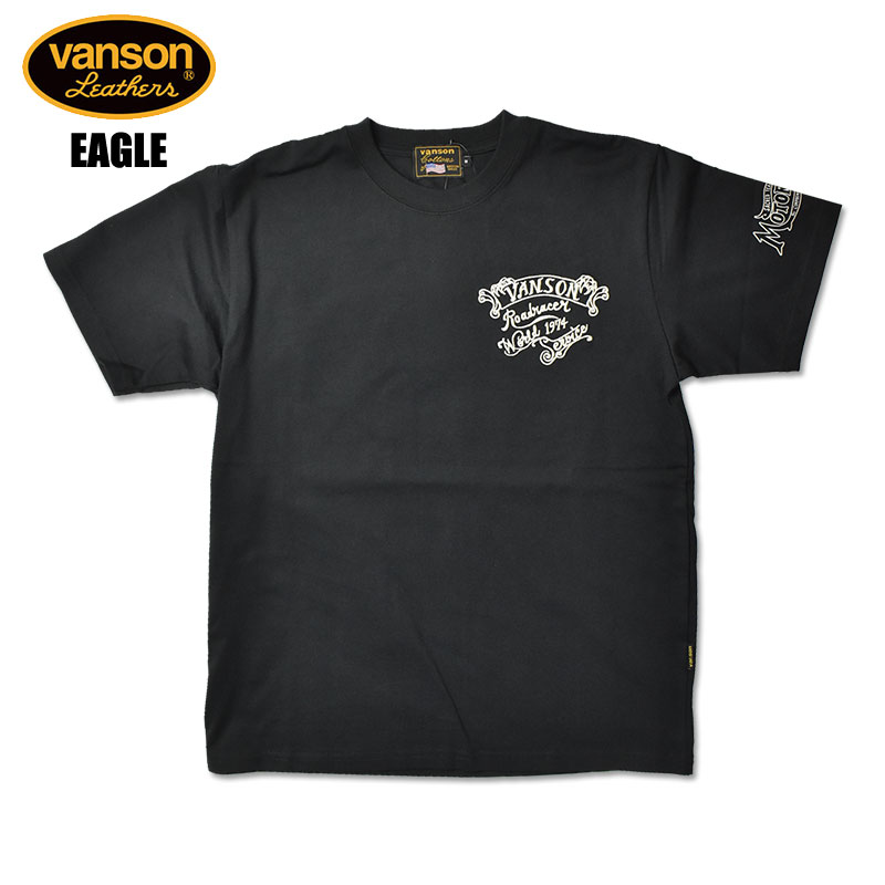 VANSON（バンソン） 半袖 Tシャツ EAGLE イーグル 刺繍 プリント