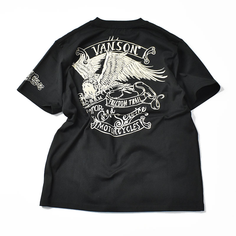 VANSON バンソン 半袖 Tシャツ EAGLE イーグル 刺繍 プリント