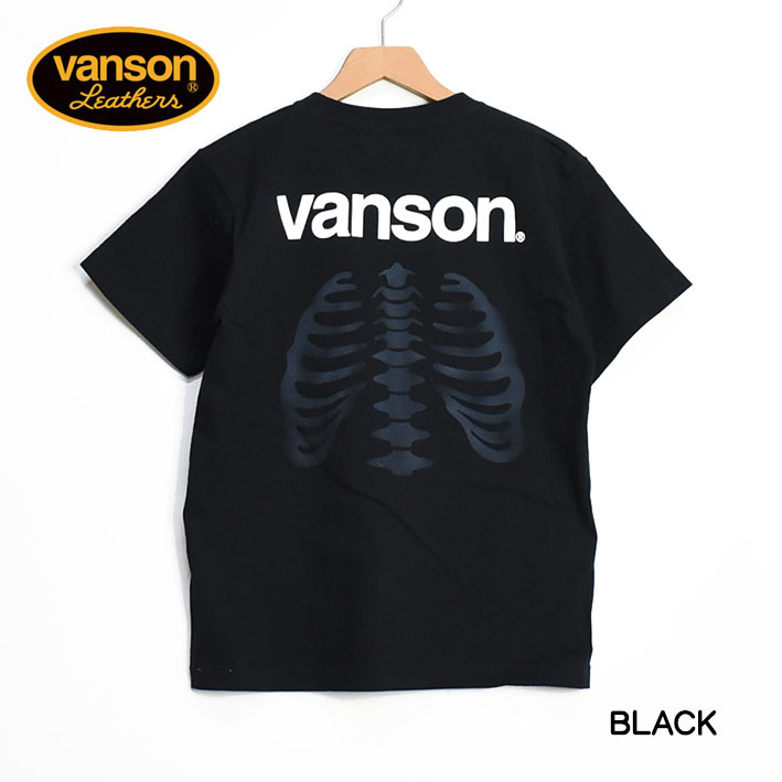 VANSON バンソン 半袖Tシャツ BONE ボーン プリント ワッペン メンズ NVST-231...