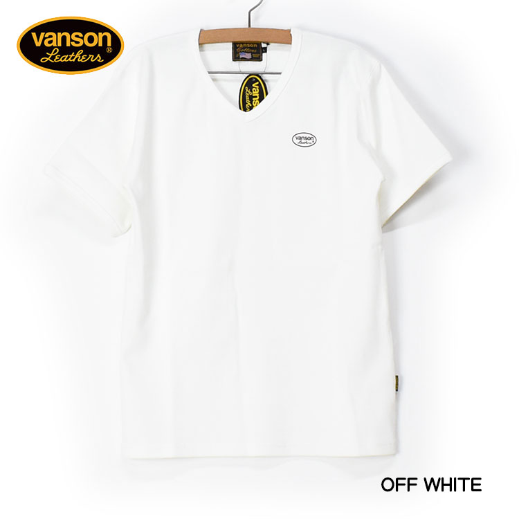 VANSON バンソン テレコ Vネック 半袖Tシャツ ONE POINT ワンポイント プリント Tシャツ メンズ NVST-2409｜sanshin｜02