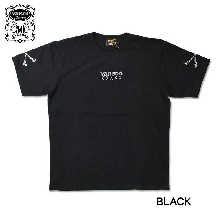 vansonリバーシブルジャケット　　vanson Tシャツつき VANSON バンソン 50周年記念モデル 半袖Tシャツ ラインストーン