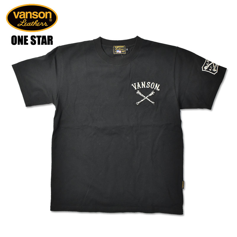 VANSON（バンソン） 半袖 Tシャツ ONE STAR ワンスター 刺繍 プリント