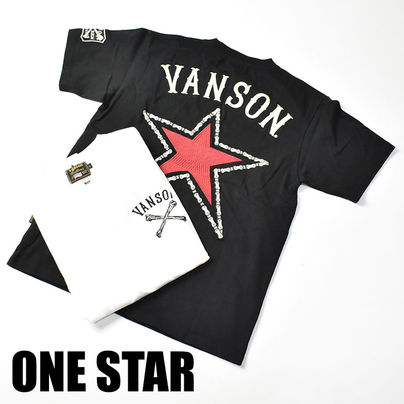 vanson バンソン　希少ステッチスター　サイズ38 VANSON（バンソン） 半袖 Tシャツ ONE STAR ワンスター 刺繍 プリント