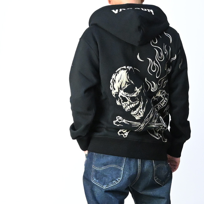 VANSON（バンソン） フルジップ パーカー SKULL スカル 刺繍