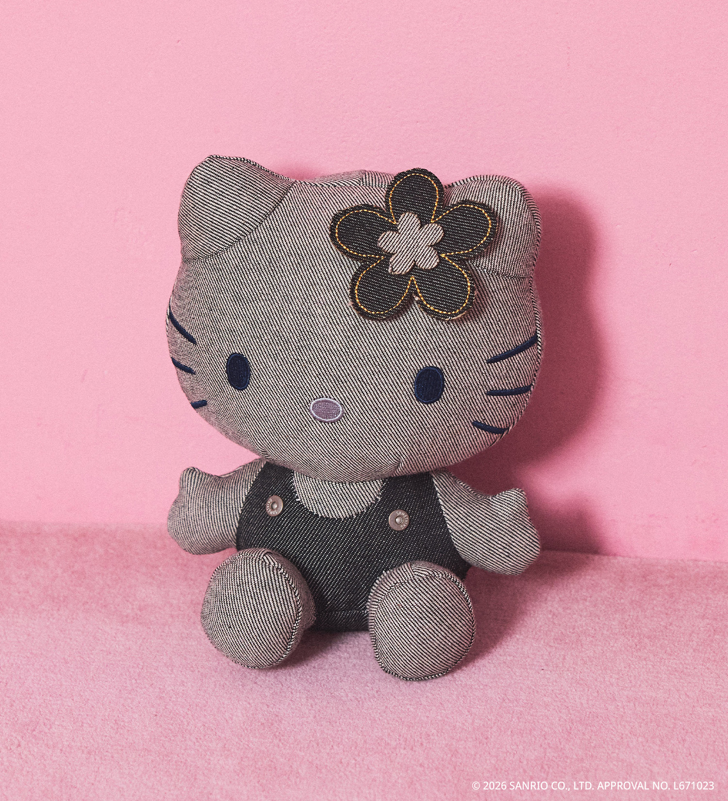 激レア　ハローキティ × EDWIN デニム ぬいぐるみ　大 ハローキティ SOMETHING x HELLO KITTY サムシング キティ デニム