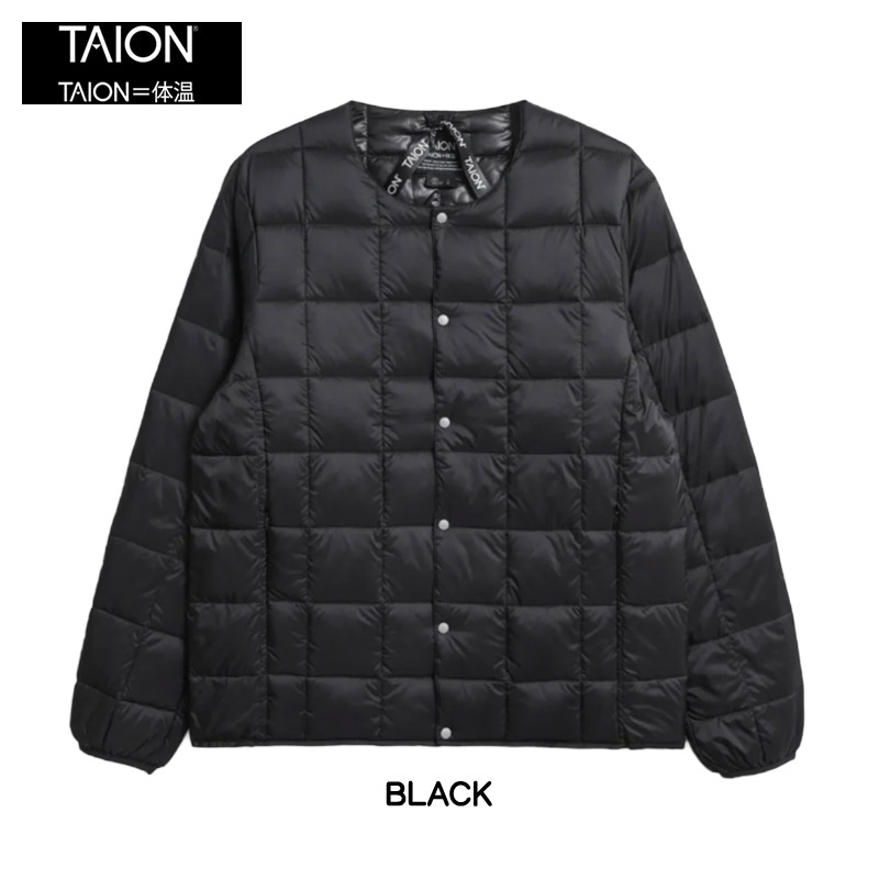 TAION（タイオン） ベーシック クルーネックボタン インナー ダウン