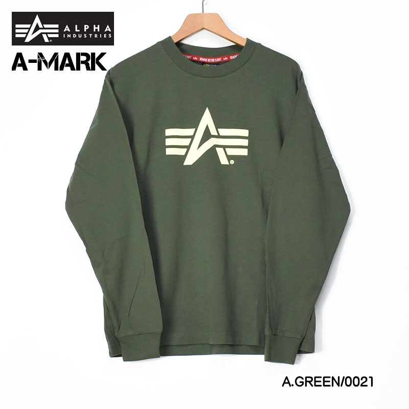 ALPHA INDUSTRIES★半袖 クルーネック アポロ トップス Tシャツ Alpha Industries メンズ半袖Tシャツ、カットソー（色：カーキ系