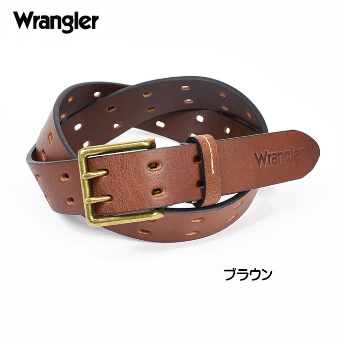Wrangler ラングラー ダブルピン レザーベルト メンズ レディース ユニセックス プレゼント ギフト 日本製 WR3532｜sanshin｜02