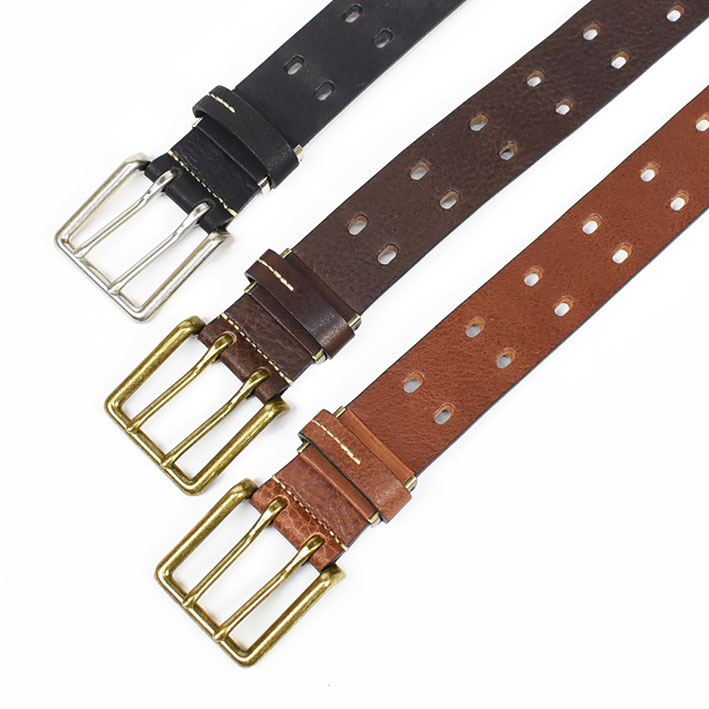 『TMT』ティーエムティー (32) ダブルピンバックル レザー ベルト Wrangler ラングラー ダブルピン レザーベルト メンズ