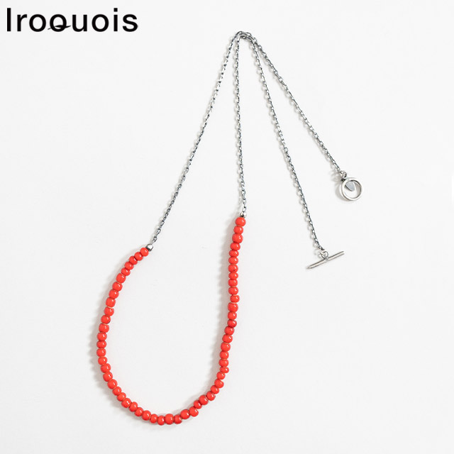 ビーズネックレス 赤 メンズ シルバー925 ロング Iroquois（イロコイ） ネックレス ビーズネックレス メンズ レディース