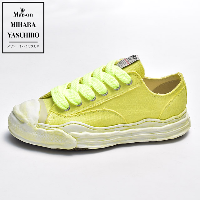人気の製品ミハラヤスヒロ スニーカー メンズ YASUHIRO ローテク ネオンカラー 靴 春夏 グリーン MIHARA カジュアルシューズ ブランド  オーバーダイ ローカット 厚底 ダッドシューズ 春 おしゃれ ダッドスニーカー 2023 ネオン キャンバススニーカー イエロー 後染め 夏 ...