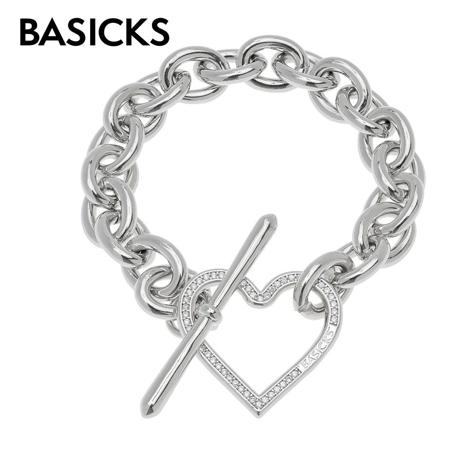 BASICKS ベイシックス ブランド ブレスレット レディース メンズ おしゃれ かわいい 可愛い 真鍮 チェーン チャーム ハート クロス アクセサリー_2