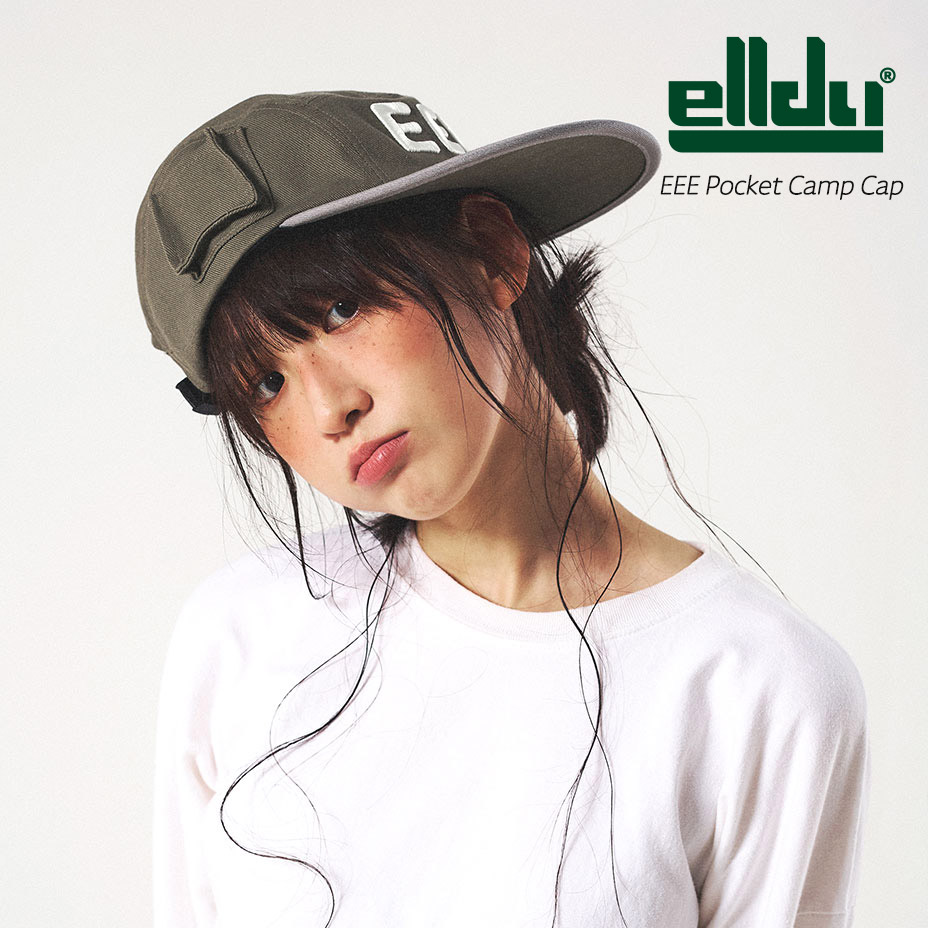 E　キャップ 帽子 男女兼用 elldu（エルドゥ） ポケットキャンプキャップ キャップ レディース