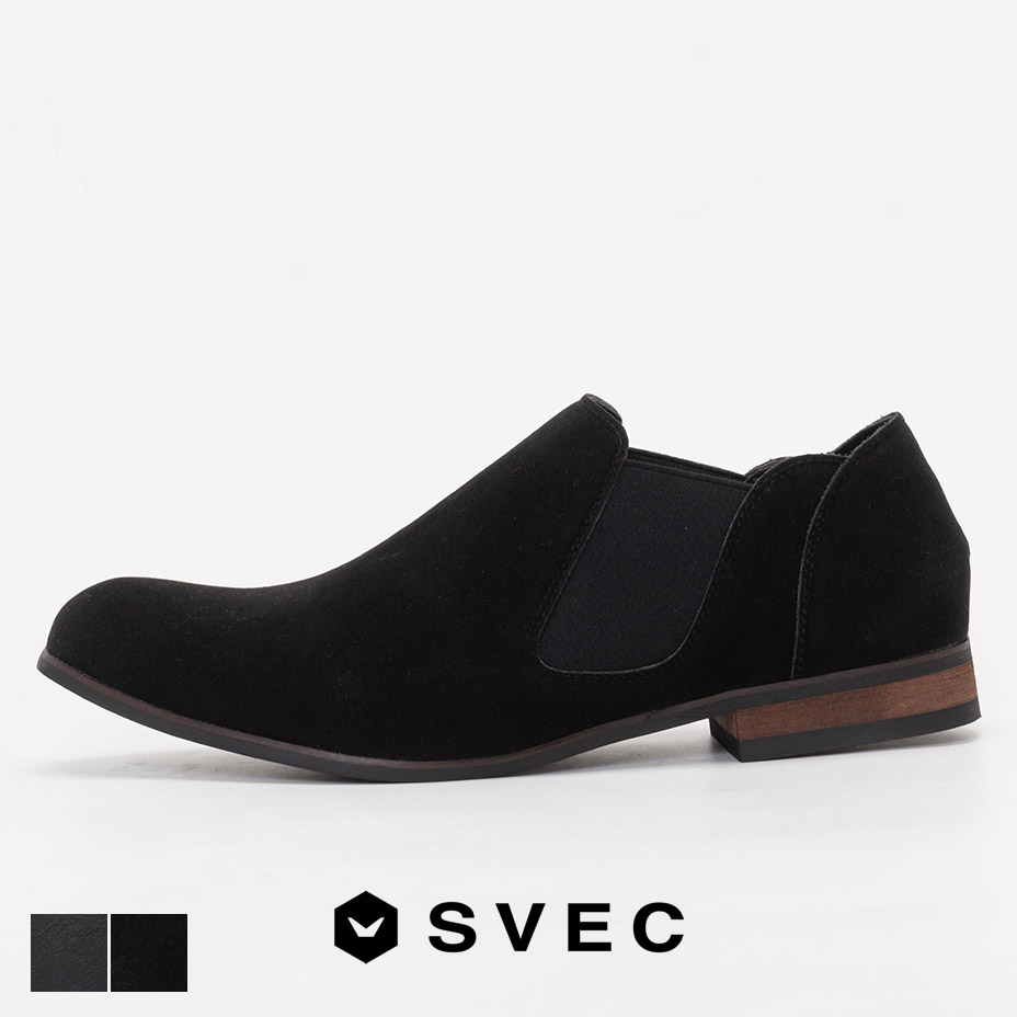 SVEC（シュベック） スリッポン スニーカー 黒 メンズ かかとが踏める
