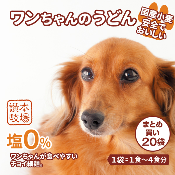 犬用うどん 大量まとめ買い 【20袋(1袋× 1〜4食)】 ワンちゃんのうどん