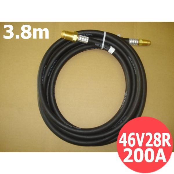 200A/3.8M】パワーケーブル (耐熱黒ゴム) / 46V28R ウェルドクラフト 