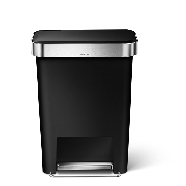 ゴミ箱 シンプルヒューマン プラスチックレクタンギュラ-ステップカン 45L ブラック BK CW1385 simplehuman 00117 (国内正規代理店から直送でお届け/代引き不可)