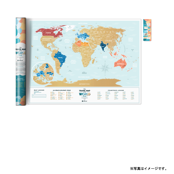 ひし型 スクラッチマップ 世界地図 ポスター 学習地図 旅 旅行記録