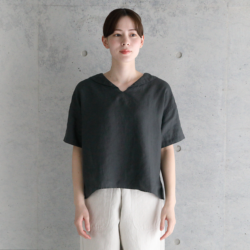 シャツ リネン セーラー カラーシャツ OR-B0261YLM 40s LINEN CLOTH