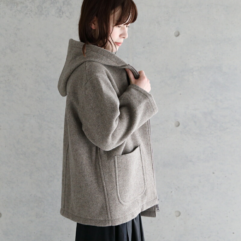 フードがア 21秋冬 コート レディース ウールモッサ 21aw サンテラボ 通販 Paypayモール ダントン Danton ウールライトパイル ジップアップ フーデッド ジャケット Dt A0014wlp ショート ダントンは