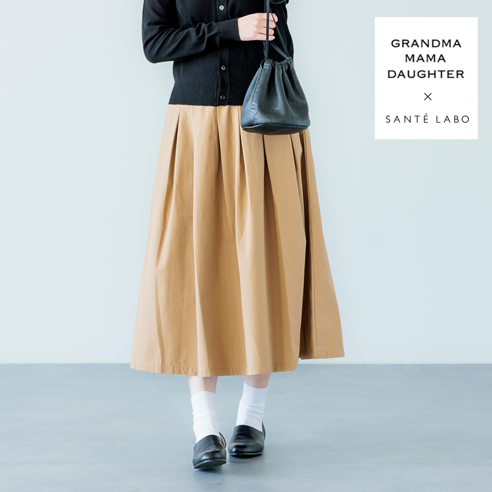 サンテラボ限定 GRANDMA MAMA DAUGHTER グランマママドーター オーガニックコットンプリーツスカート GK2221901  ロングスカート レディース