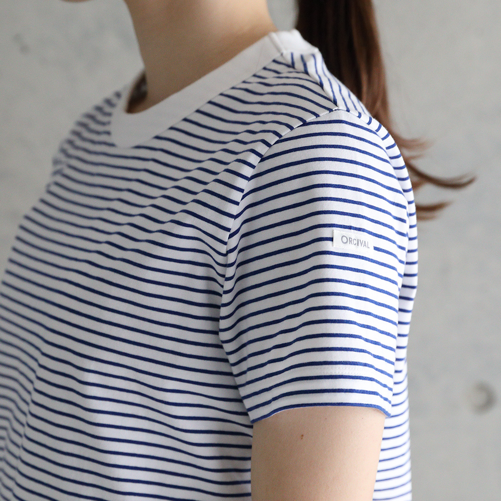 SALE 20％OFF クルーネックショートスリーブプルオーバー OR-C0415CCF オーシバル 旧C0337CCF ボーダー カットソー コットン 2025春夏 ORCIVAL SALE 20％OFF クルーネックショートスリーブプル