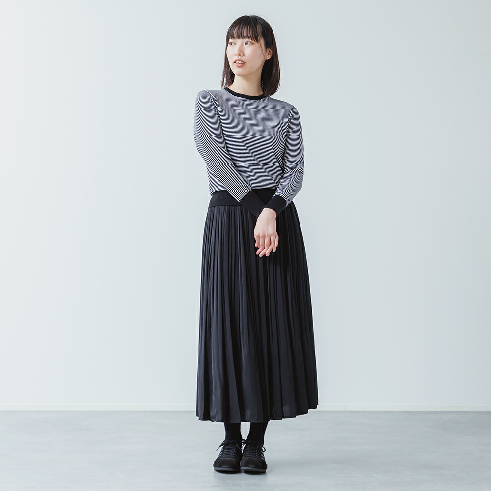 プリーツスカート レディース アンティークサテン 消しプリーツ