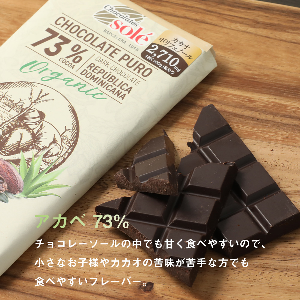 チョコレートソール ダークチョコレート73％ アガベ 100g 板チョコ