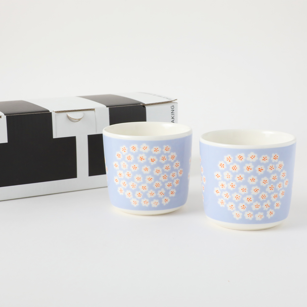 marimekko - marimekko(マリメッコ) 食器新品同様  - イエロー×ピンク×白 花柄/ラテマグカップ×2/プケッティ marimekko(マリメッコ) 食器新品同様 - イエロー×ピンク×白 花柄