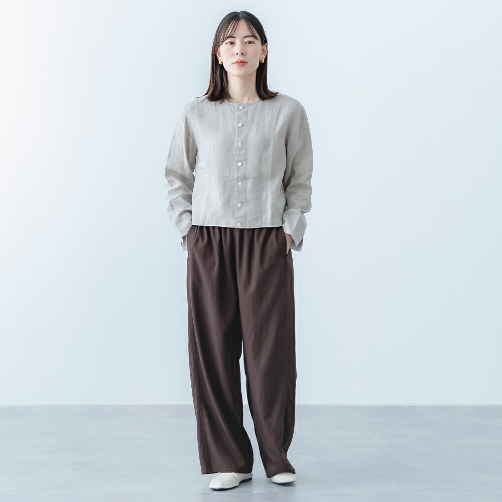 2026春夏 リネンクルーネックカーディガン OR-A0783YLM オーシバル オーチバル ORCIVAL 麻 長袖 カットソー レディース 2026SSの画像