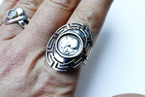 ギリシャ神話アクセサリー/シルバー925/アテネ/グレカ/レプリカコイン