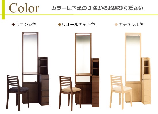 鏡台/姿見 ドレッサー サーシャ 17一面姿見収納 ウォールナット色