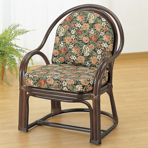 今枝商店 ラタンチェア 籐 アームチェア ブラウン色 座面高35センチ