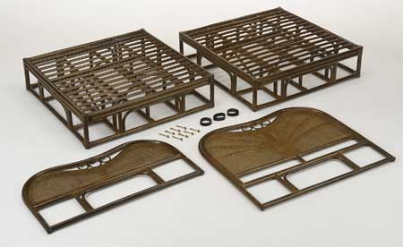 アジアン家具 籐(ラタン)シングルベッド、フレームのみ アジアン