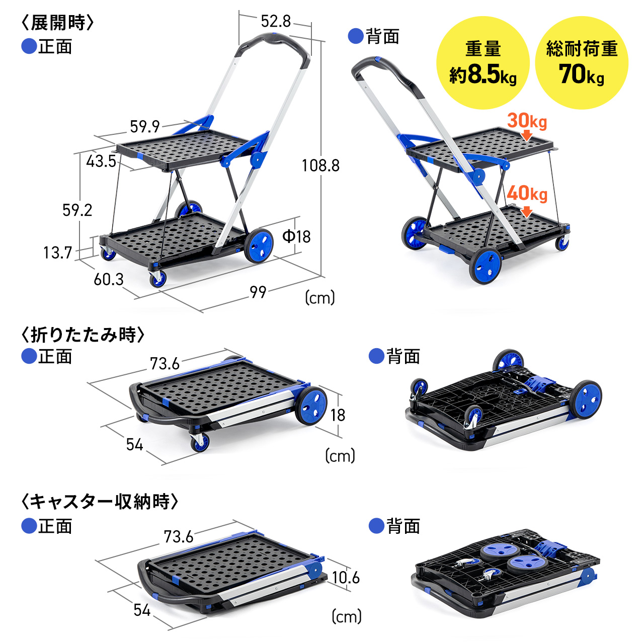 折りたたみ 台車 2段の商品一覧 通販 - Yahoo!ショッピング