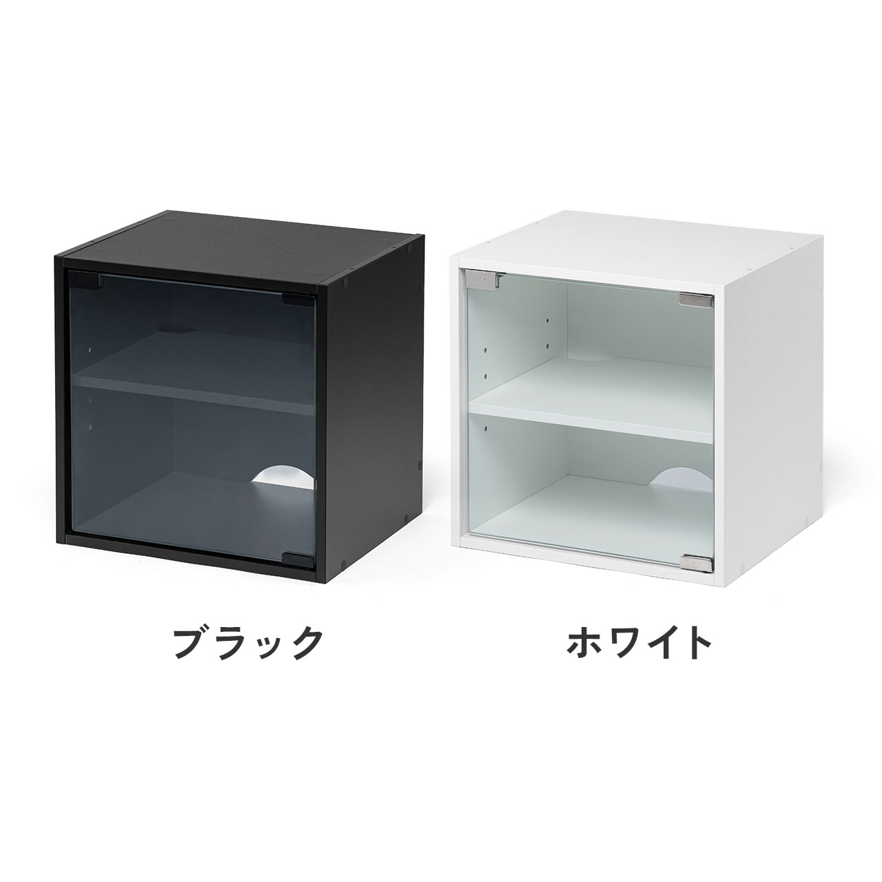 SANWA SUPPLY（サンワサプライ） キューブボックス 幅35cm 2段 ガラス