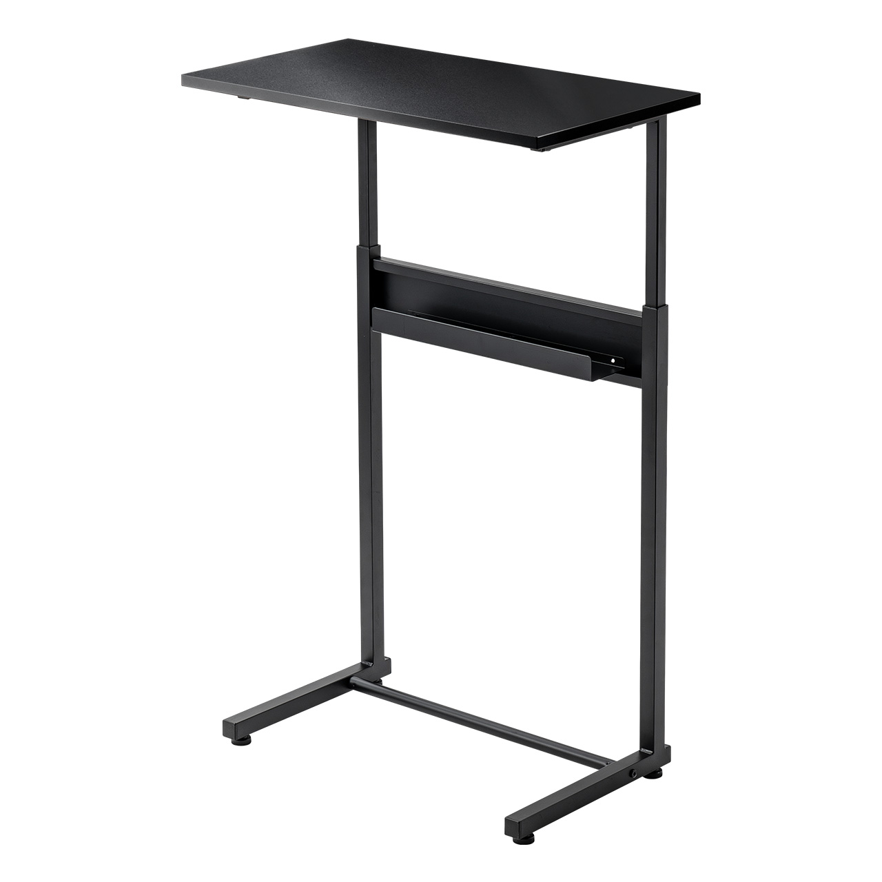 サブテーブル 拡張テーブル サイドテーブル 高さ調整 モニター台 机上台 プリンタ台 ケーブルトレイ付き シンプルワークデスク向け パソコンデスク 100-DESKF047 | SANWA SUPPLY | 02