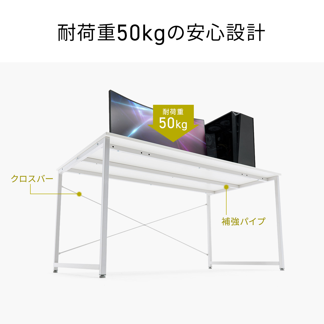 パソコンデスク 140cm幅 奥行80cm 平...の詳細画像5
