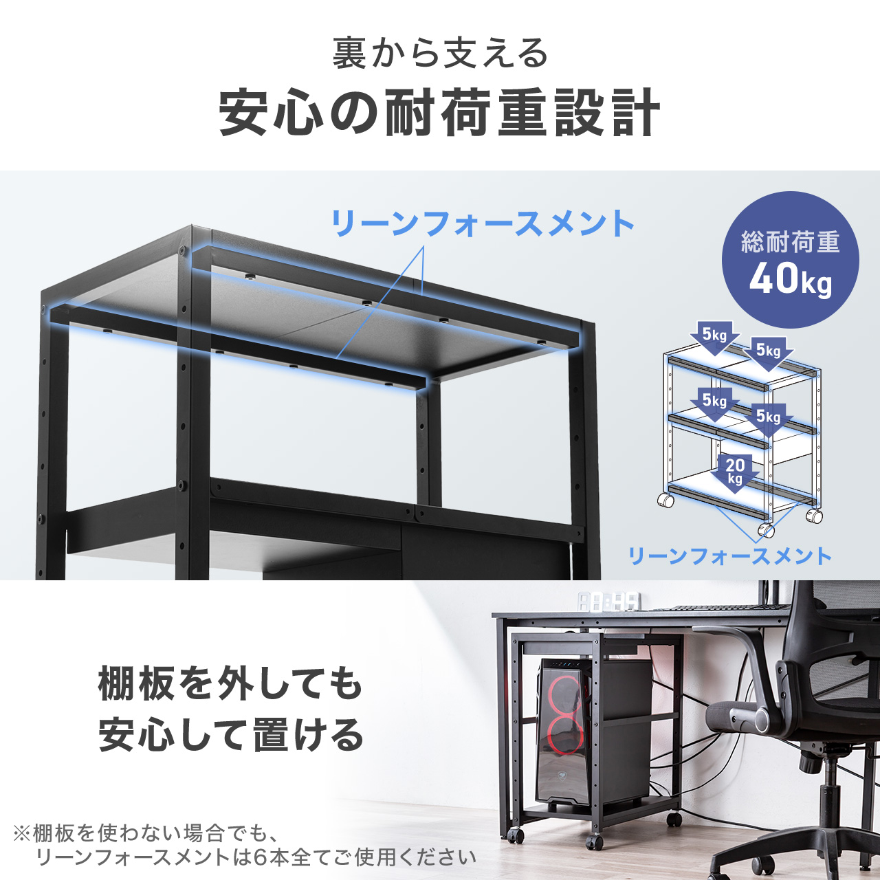 SANWA SUPPLY（サンワサプライ） オープンラック デスク下ワゴン 収納